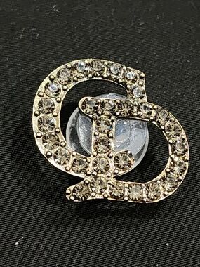 Crystal Embellished Double Loop - Gold Crystal Charm